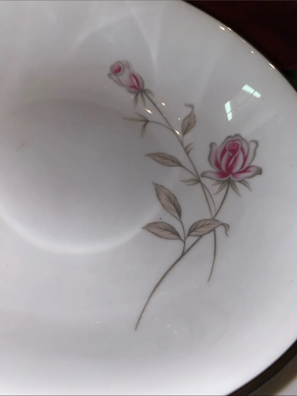 Vintage Seizan White Porcelain Dinner and Serving Bowls with Pink Rose Motif